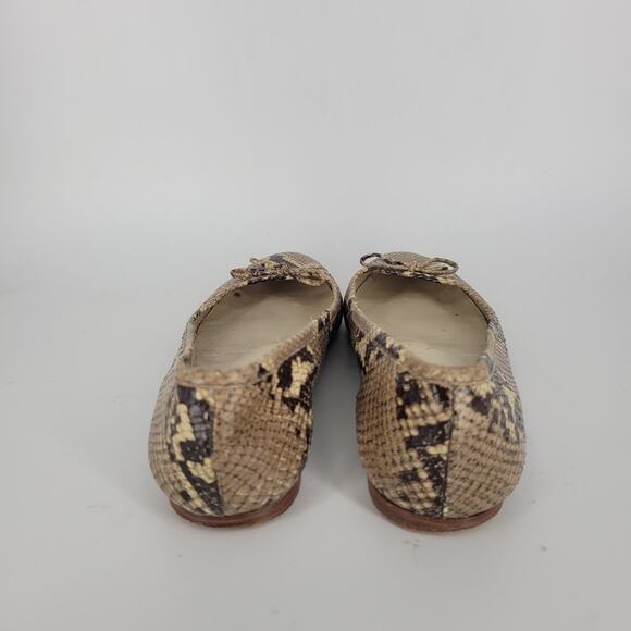 Burberry Snake Print Bow Ballerina Flats 8.5 - Picture 4 of 11